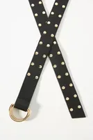 Faux-Leather Studded Belt