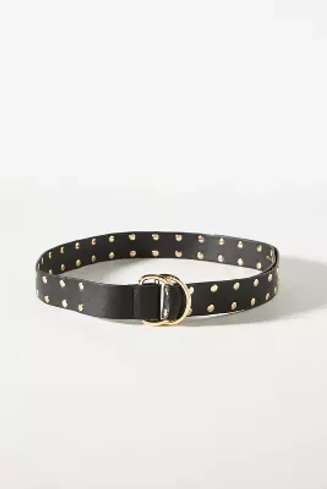Faux-Leather Studded Belt