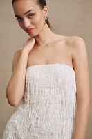 BHLDN Arabella Strapless Sequin Fringe Mini Dress