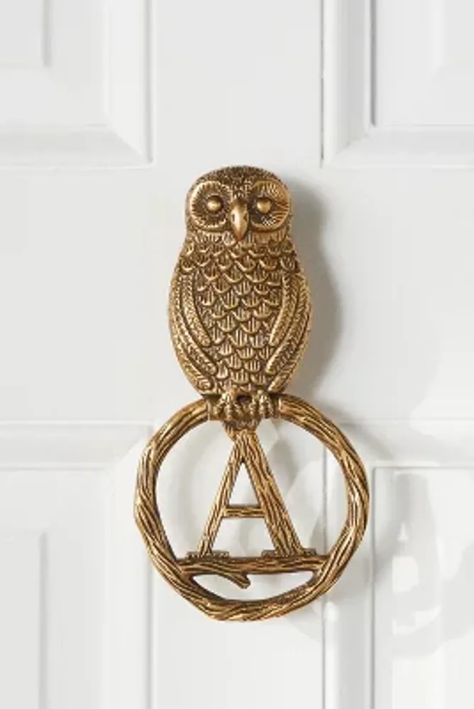 Anthropologie Owl Monogram Door Knocker
