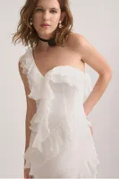 AMUR Harlow Silk One-Shoulder Gown