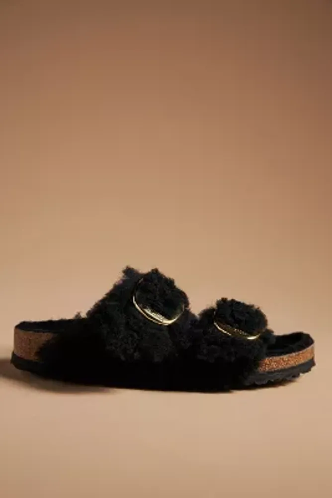 Palm Angels onogram-plaque faux-fur Sandals - Farfetch