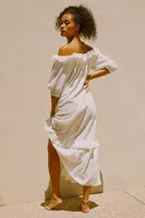 By Anthropologie Ruffle Off-The-Shoulder Gauze Dress