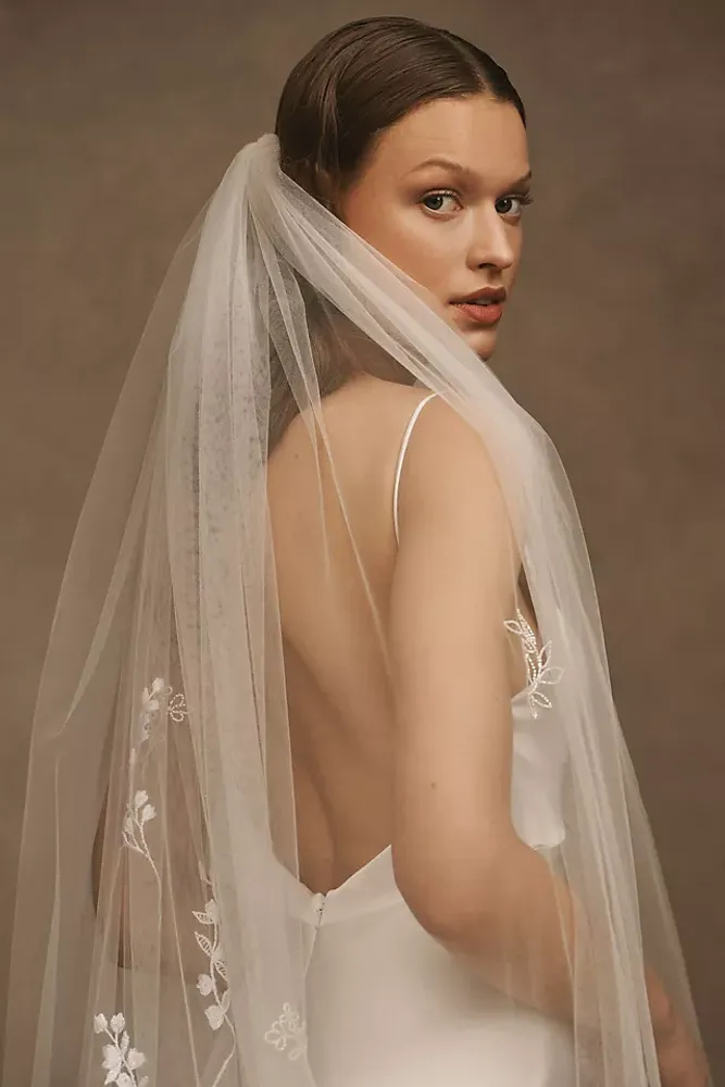 Theia Jasper Embroidered Chapel Veil