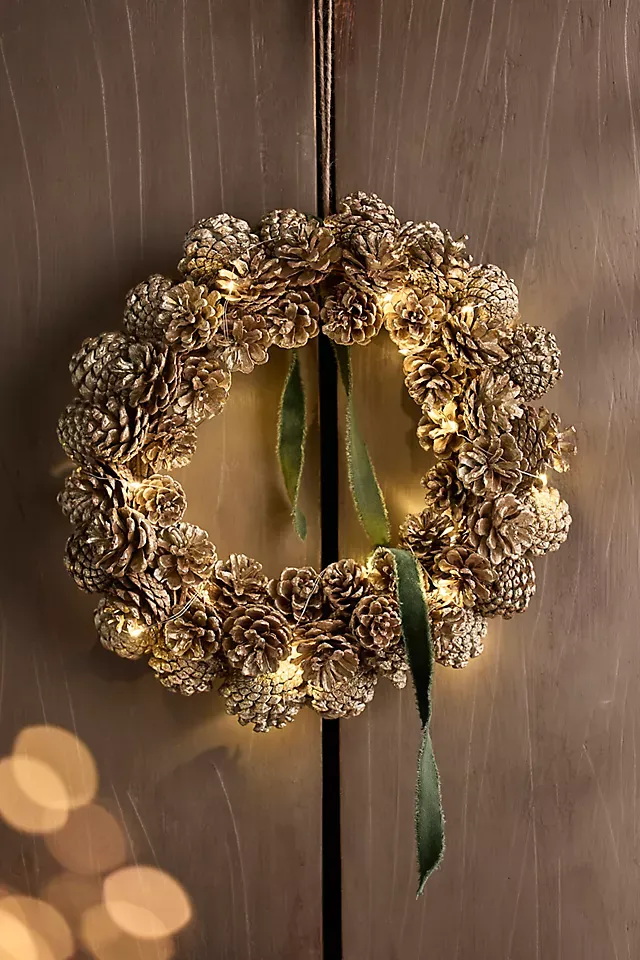 Frosted Pine Cone Ball Ornament