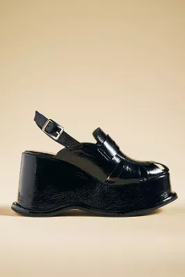 Vicenza Patent-Leather Slingback Heels