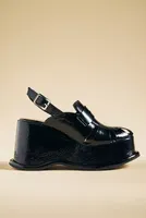Vicenza Patent-Leather Slingback Heels