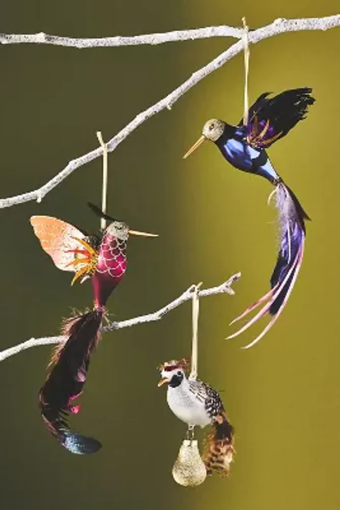 Glass Hummingbird Ornament