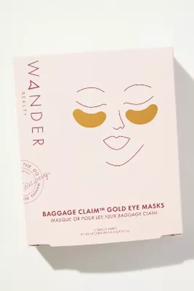 Wander Beauty Baggage Claim Gold Eye Masks in Box