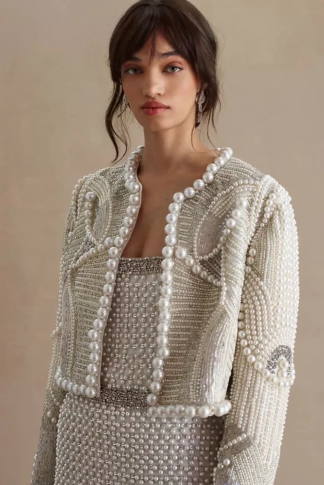 Pearl Embellished Fringed Jacket