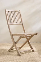 Folding Teak Side Chairs, Set of 2