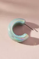 Iridescent Resin Hoop Earrings