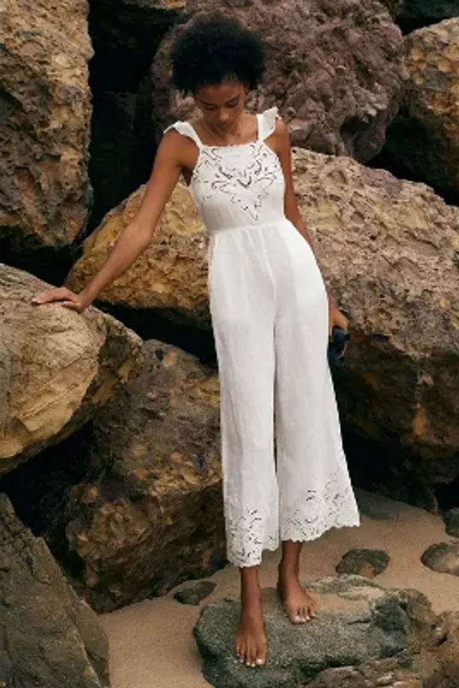 By Anthropologie Strapless Shine Jumpsuit