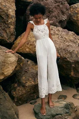 By Anthropologie Eyelet Jumpsuit