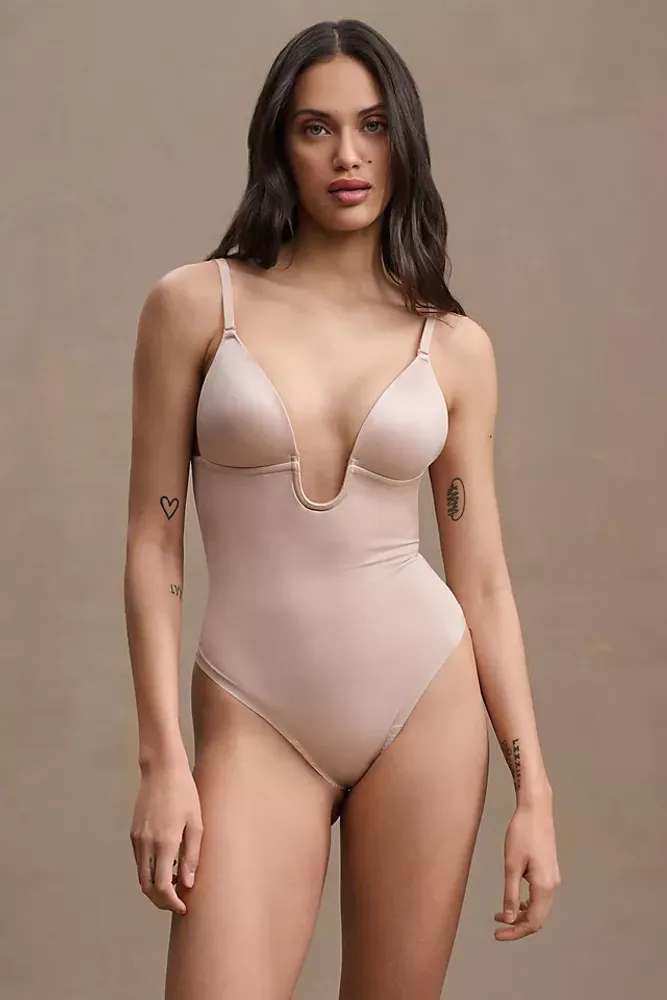 Spanx Spanx Suit Your Fancy Strapless Cupped Panty Bodysuit - Beige