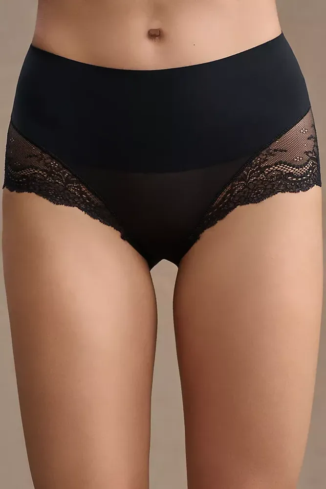 SPANX Lace High Hipster Underwear in Very Black