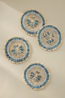 Joanna Buchanan Woven Straw Bee Coasters, Set of 4
