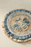 Joanna Buchanan Woven Straw Bee Coasters, Set of 4