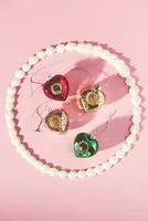 Glass Heart Ornaments, Set of 4
