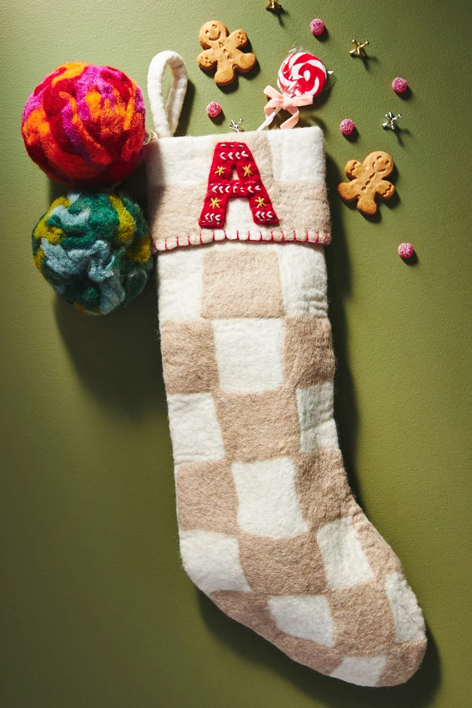 Monogram Felted Stocking