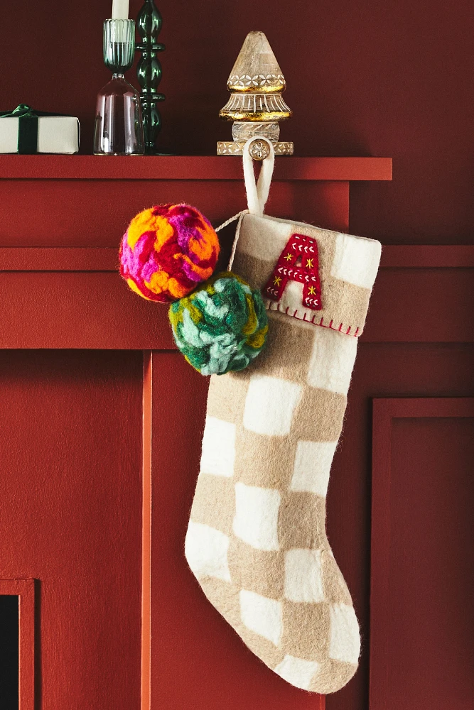 Monogram Felted Stocking