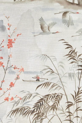 Scenic Blossom Grasscloth Wallpaper