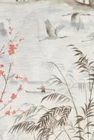 Scenic Blossom Grasscloth Wallpaper