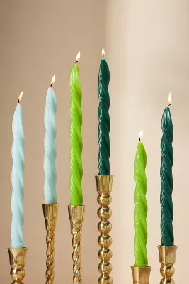 Twisted Taper Candles, Set of 6