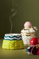 Betty Woody Mistletoe & Moss Ceramic Snow Hat Candle