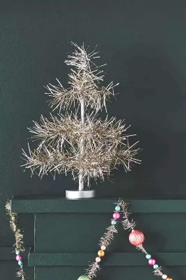 Terrain Decorated Feather Mini Christmas Tree