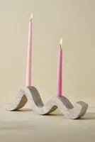 Curved Marble Taper Candle Holder