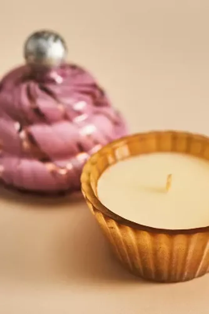 Cupcake Gourmand Toasted Macaroon Glass Candle