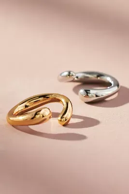Mod Metal Ear Cuffs, Set of 2
