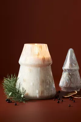 Cheena Woody Ambered Topaz Glass Mushroom Lamp Candle