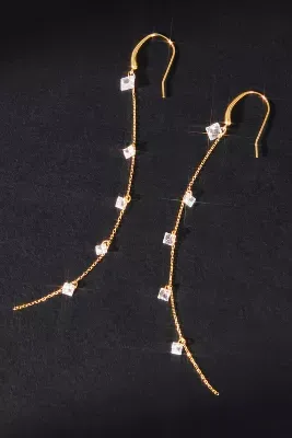Staggered Jewel Chain Drop Earrings