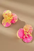 The Pink Reef Hibiscus Flower Earrings