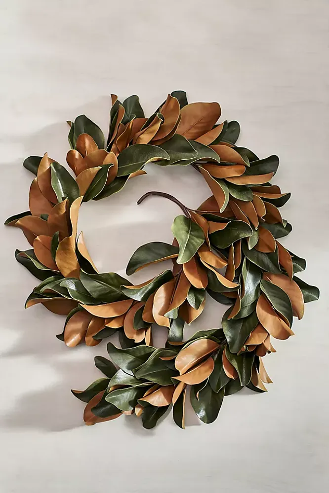 Faux Magnolia Leaf Garland