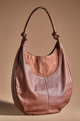 Slouchy Leather Knotted Circle Bag