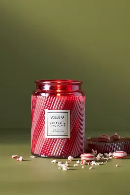 Voluspa Crushed Candy Cane Glass Jar Candle