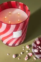 Voluspa Crushed Candy Cane Hearth Glass Candle