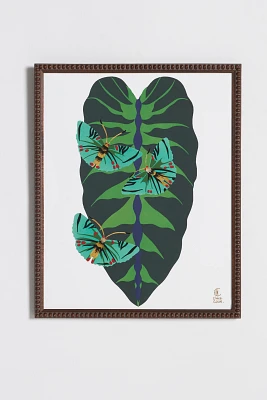 Palm and Gaudy Butterflies Wall Art