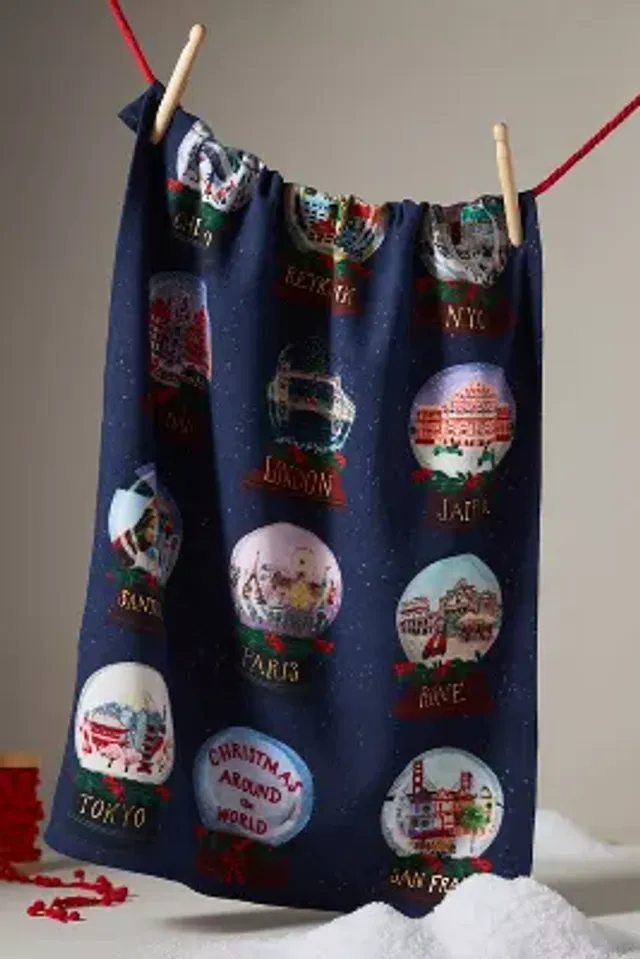 Dog Carolers Dish Towel