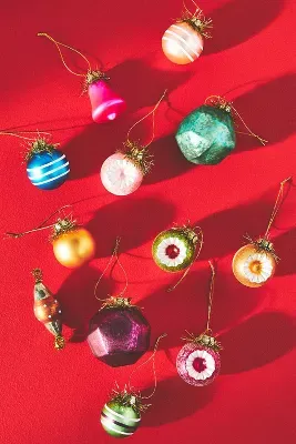 Assorted Bauble Ornaments, Set of 12