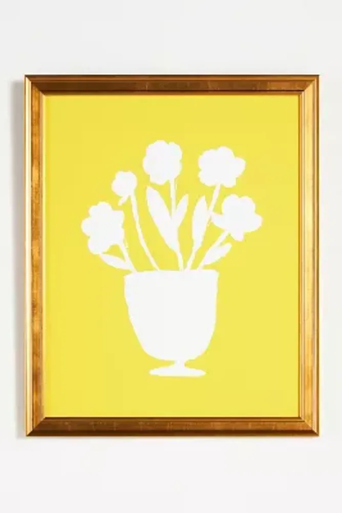 Yellow Flower Vase Wall Art