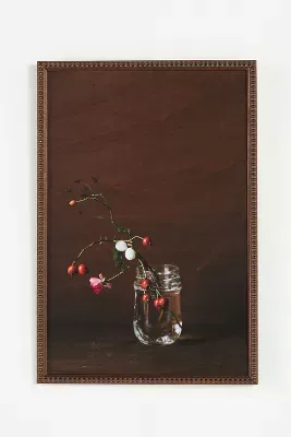 Still Life with Rose, Snowberries, and Rosehips Wall Art
