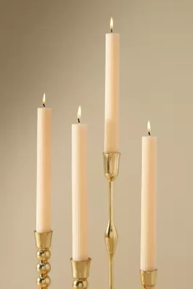 Anthropologie High Shine Spiral Taper Candles, Set of 2