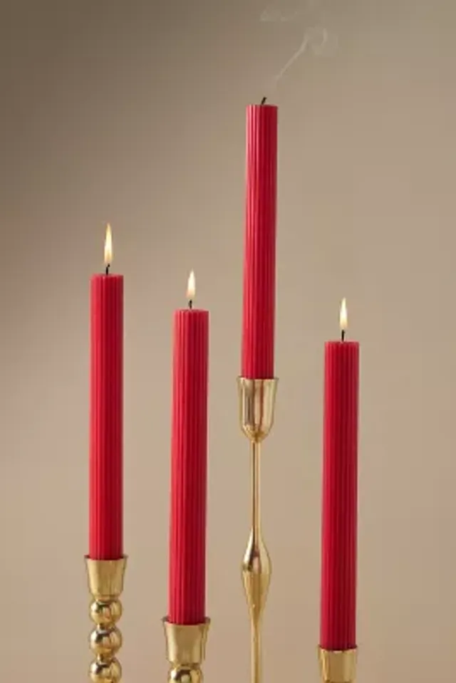 High Shine Spiral Taper Candles, Set of 2