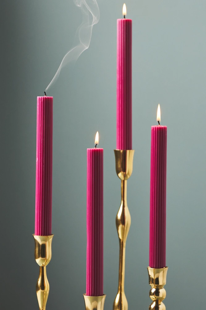 Fluted Taper Candles, Set of 4