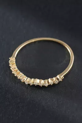 Staggered Micro-Pavé Diamond Stacker Ring