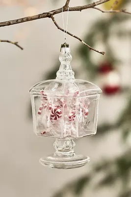 Christmas Candy Jar Glass Ornament